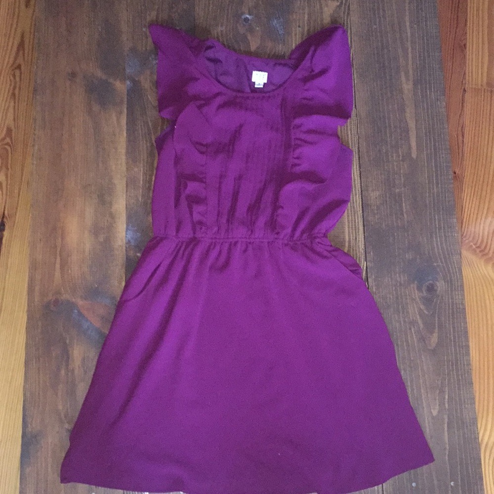 Fushia Flutter Sleeved Dress